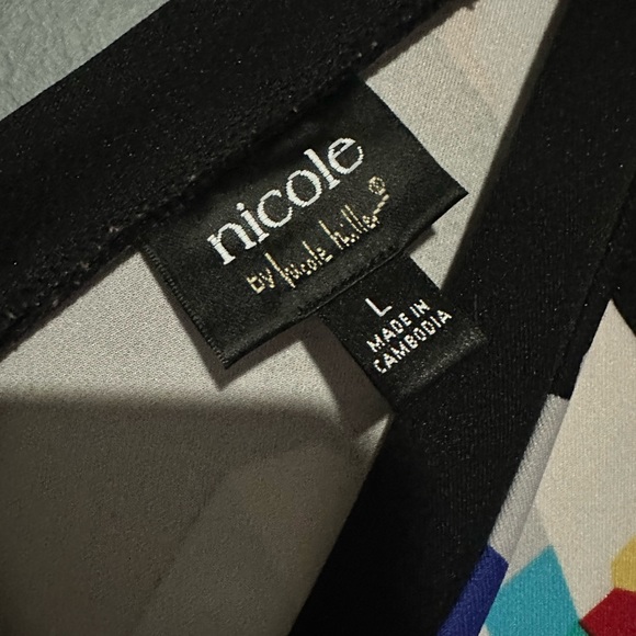 Nicole Miller women’s size Large dress geometric floral - Picture 2 of 6